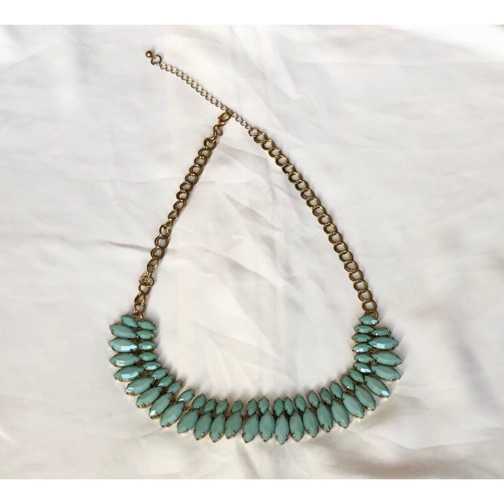 Mint Green Marquise Statement Necklace